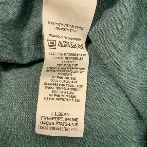 L.L. Bean Men’s Green Quick Dry Trail Tee Short Sleeve Large - Picture 10 of 10